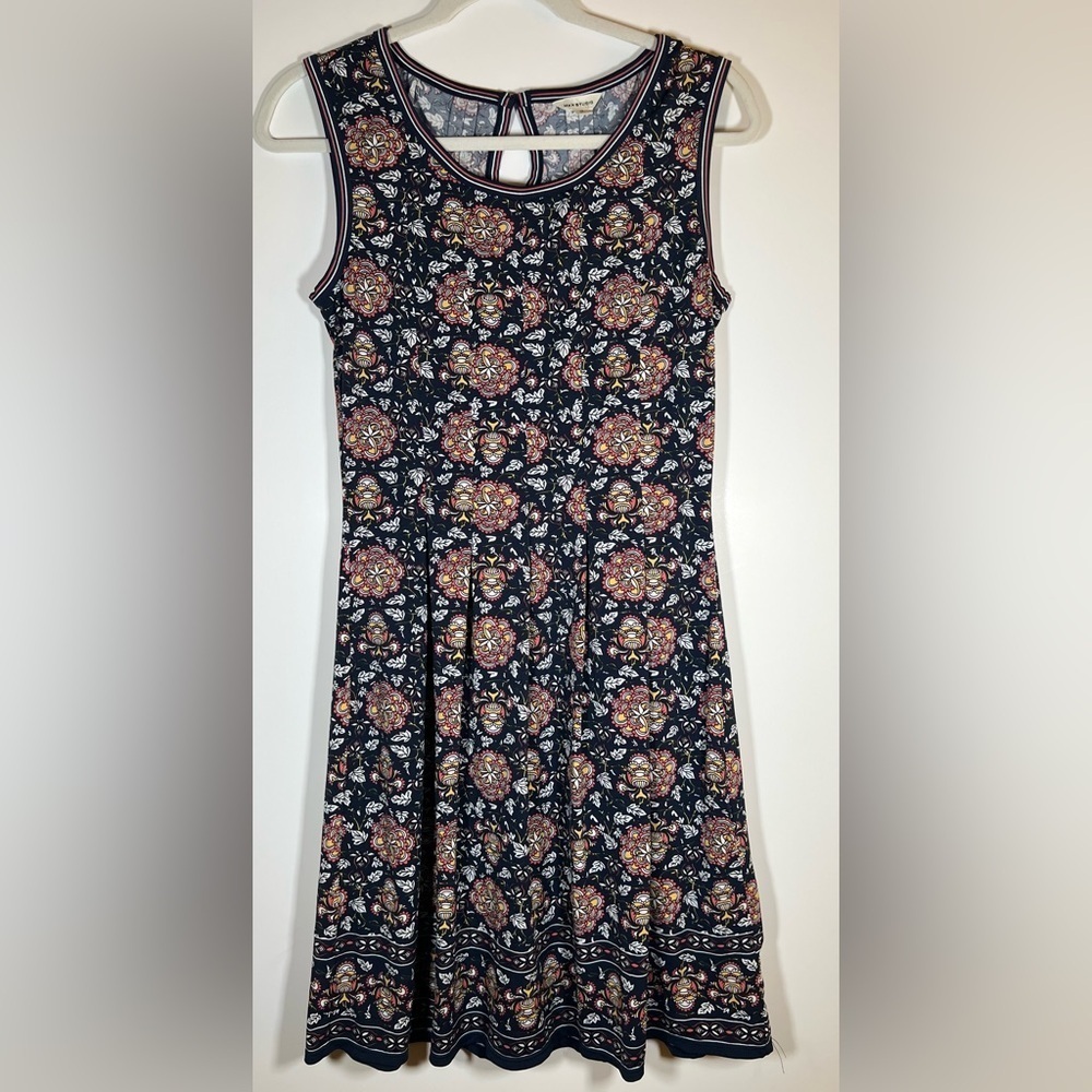 Max Studio black floral paisley sleeveless dress sz M whimsigoth vintage Y2K